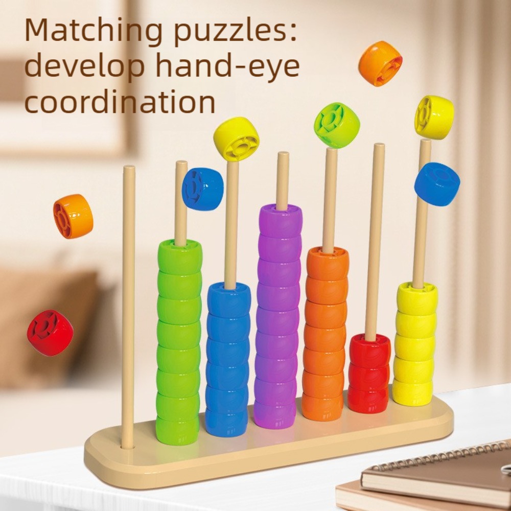 Abacus Counting Bead - ของเล่นจับคู่ลูกปัดสำหรับเด็ก - แท่นนับเลขคณิตศาสตร์ STEM กระดานปริศนาลูกคิด เกมโต้ตอบสำหรับเด็กก่อนวัยเรียน