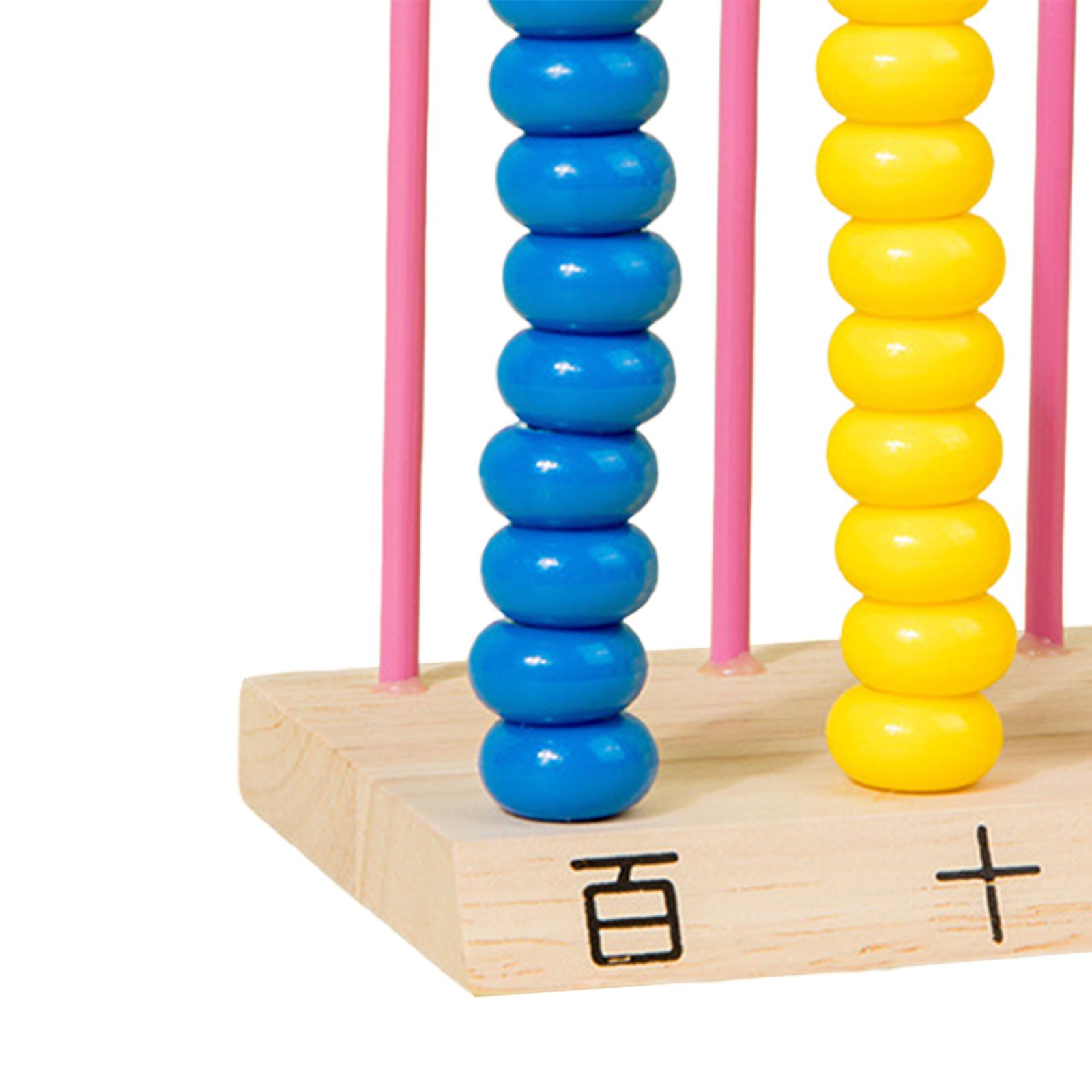 Abacus Counting Bead - ลูกคิดไม้แบบคลาสสิก ของเล่นเสริมการเรียนรู้ โครงนับเลขสำหรับเด็ก ช่วยเรียนรู้คณิตศาสตร์เบื้องต้น ลูกปัดหลากสี ตัวเลขสำหรับเด็กก่อนวัยเรียน