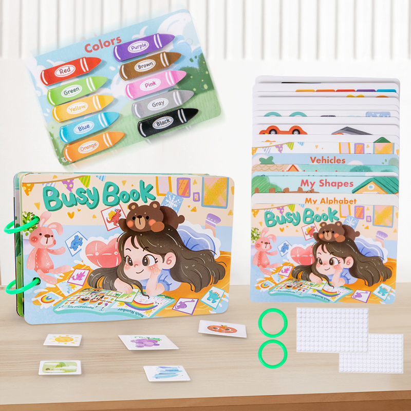 Kids First Education - หนังสือกิจกรรมสำหรับเด็กแบบมอนเตสซอรี่ หนังสือเงียบเล่มแรกของฉัน 12 ธีม ของเล่นเสริมพัฒนาการ เกมจับคู่สำหรับเด็กอายุ