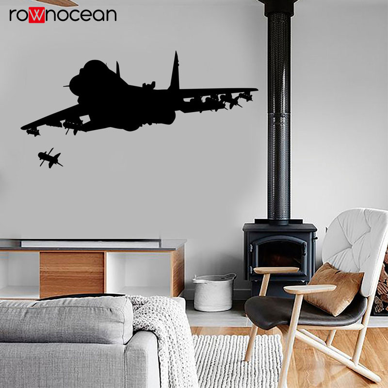 Kids Education Quotes - Jet FighterยิงขีปนาวุธทหารThemeสติ๊กเกอร์ติดผนังไวนิลหน้าแรกตกแต่งภายในออกแบบเด็กเด็กห้องนอนDecalsภาพจิตรกรรมฝาผนัง3623