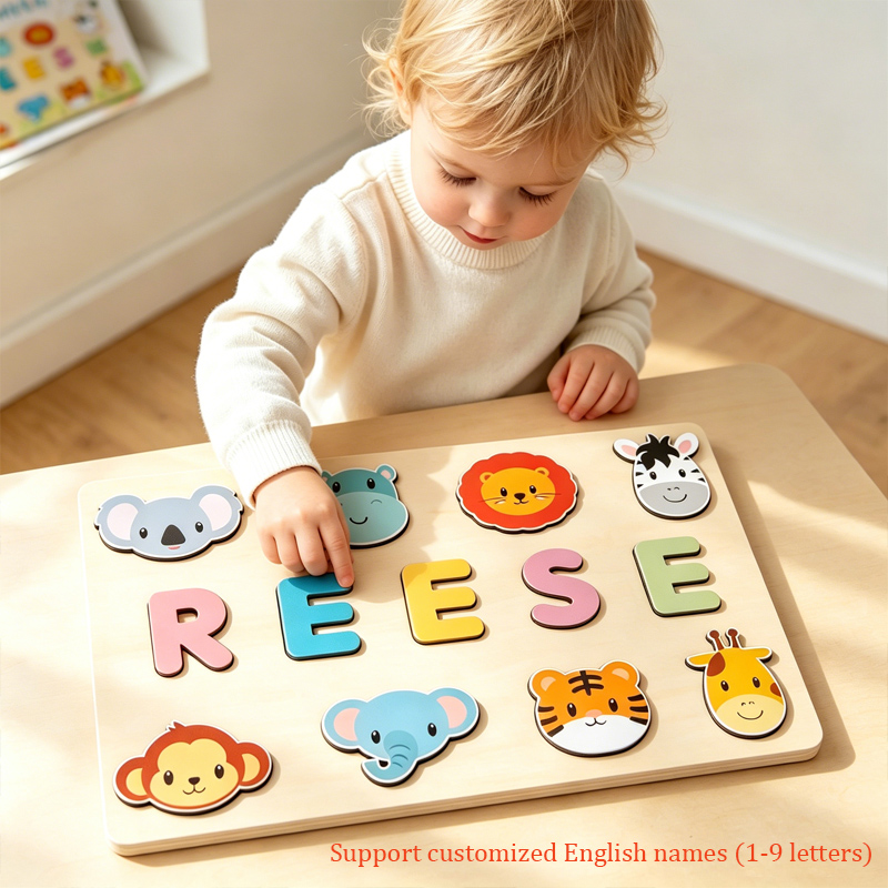 Montessori ส่วนบุคคลปริศนาไม้ท - Kids Education Name บทวิจารณ์และราคา