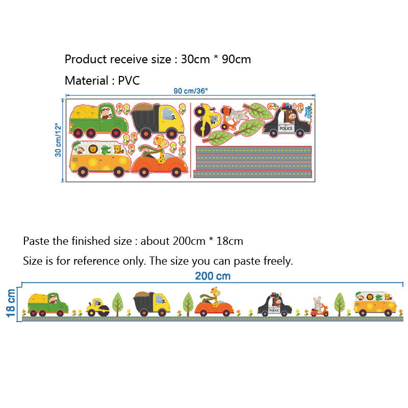 การ์ตูนสัตว์รถสติ๊กเกอร์ติดผนั - Kids Education Quotes บทวิจารณ์และราคา