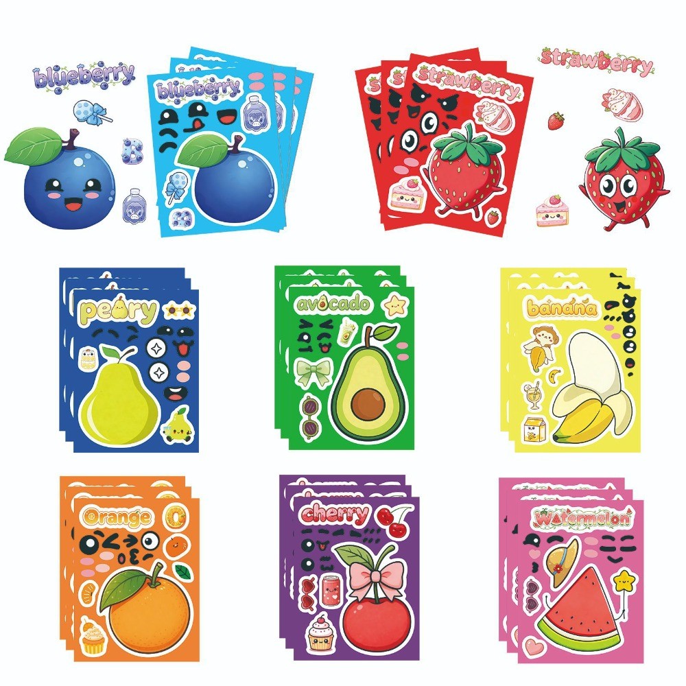 สติกเกอร์ผลไม้การ์ตูนน่ารัก 8  - Kids Education Store บทวิจารณ์และราคา