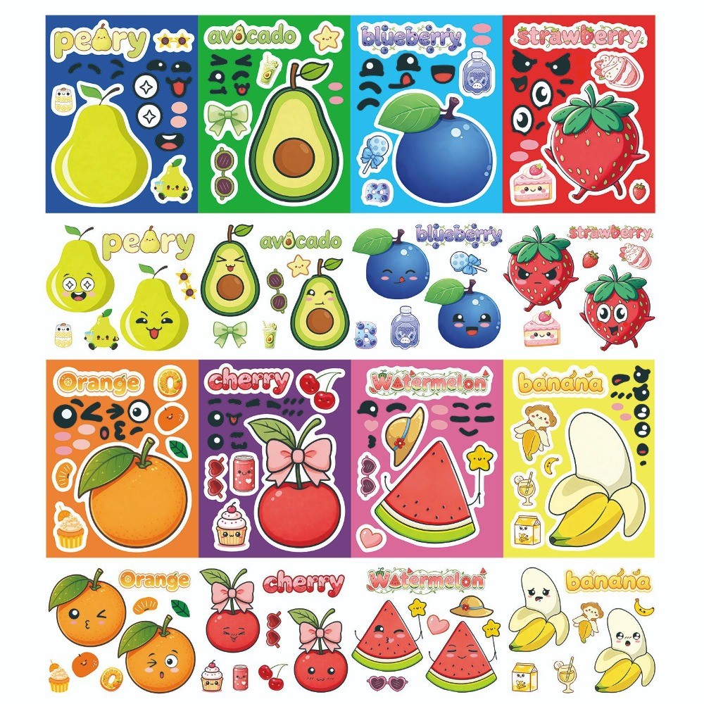 สติกเกอร์ผลไม้การ์ตูนน่ารัก 8  - Kids Education Store บทวิจารณ์และราคา