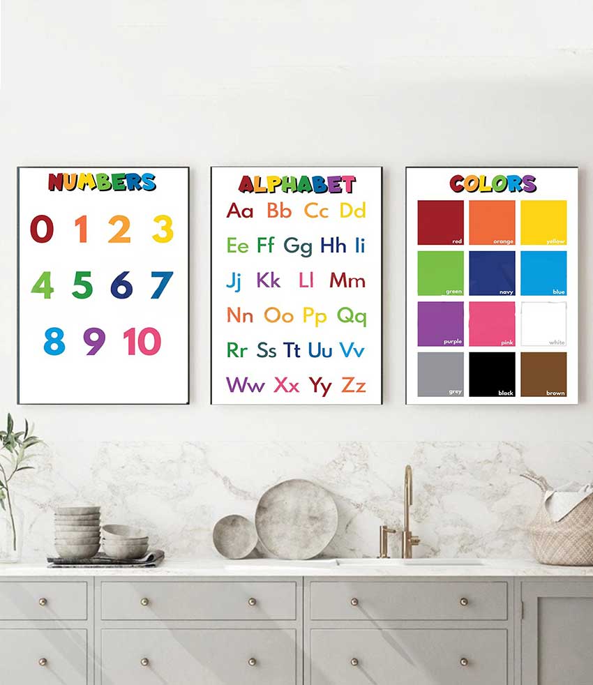 โปสเตอร์การศึกษาสำหรับเด็กแบบไ - Kids Education Name บทวิจารณ์และราคา