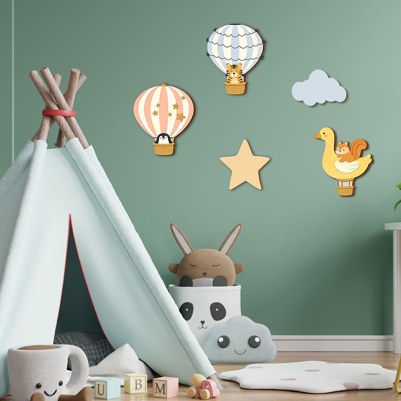 สติ๊กเกอร์ติดผนังไม้รูปบอลลูนล - Kids Education Quotes บทวิจารณ์และราคา